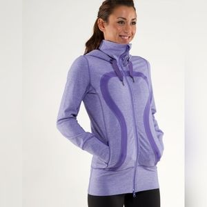 Lululemon Women's Stride Jacket Hoodie Heather Persian Purple Thumb Holes Size 6